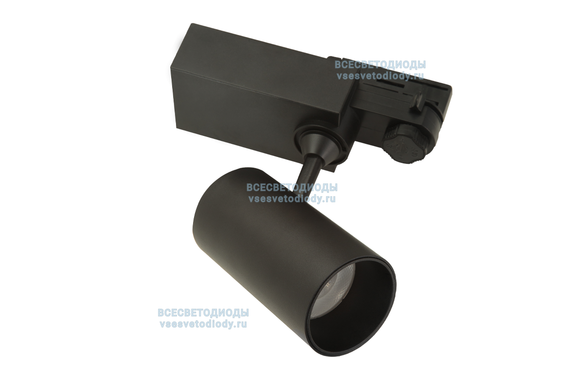 Светильник для трехфазной трековой системы Tube 20W, 3000К, черный